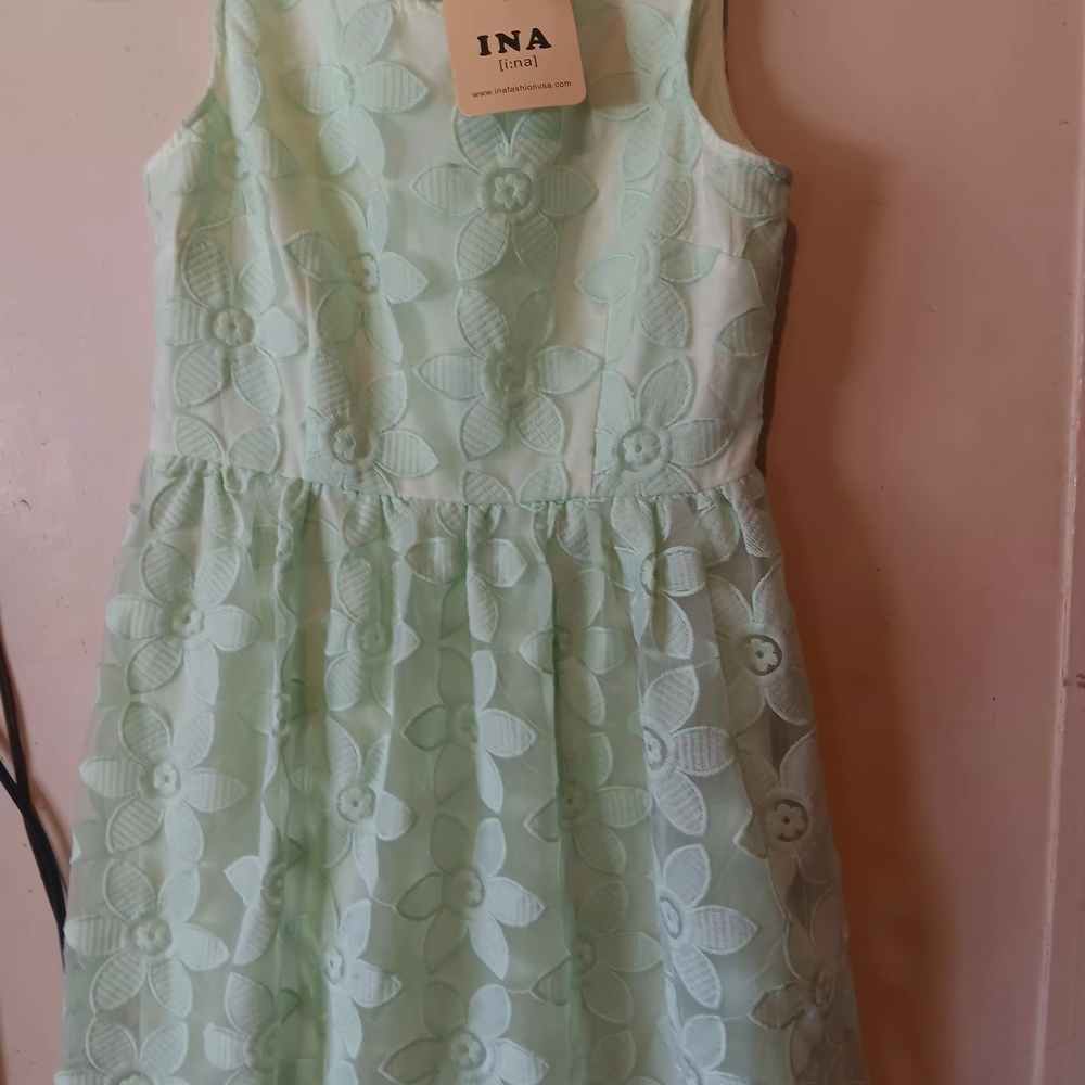 Ina Mint Green Floral Mini Dress